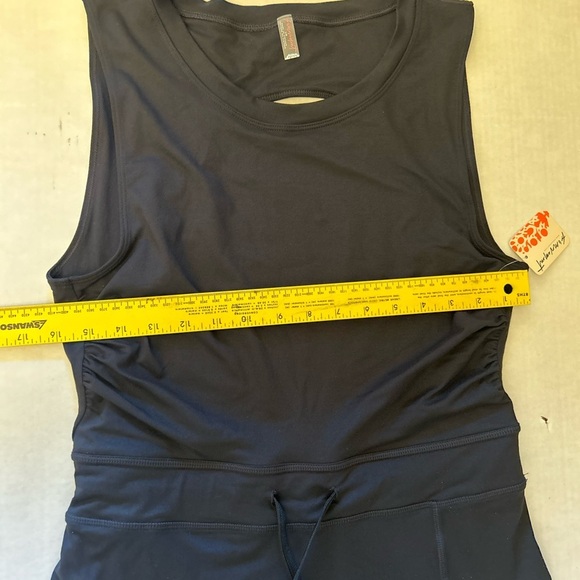 Free People Movement Easy Does It Black athletic mini Dress NWT Sz-L AA1 - Picture 14 of 15
